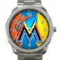 Miami Marlins MLB Baseball Team Logo Unisex Sport Metal Watch