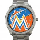 Miami Marlins MLB Baseball Team Logo 1 Unisex Sport Metal Watch