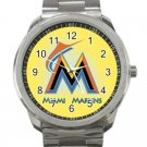 Miami Marlins MLB Baseball Team Logo 2 Unisex Sport Metal Watch
