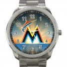 Miami Marlins MLB Baseball Team Logo 3 Unisex Sport Metal Watch