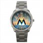 Miami Marlins MLB Baseball Team Logo 3 Unisex Sport Metal Watch