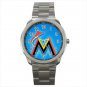 Miami Marlins MLB Baseball Team Logo 6 Unisex Sport Metal Watch