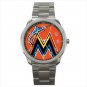 Miami Marlins MLB Baseball Team Logo 8 Unisex Sport Metal Watch