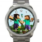 Minecraft Creeper Swords Diamond Steeve Design 18 Unisex Sport Metal Watch
