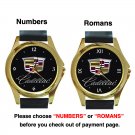 Nice Cadillac Logo Unisex Round Gold Metal Watch