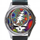 Grateful Dead - Steal Your Face - Fractal Unisex Round Silver Metal Watch