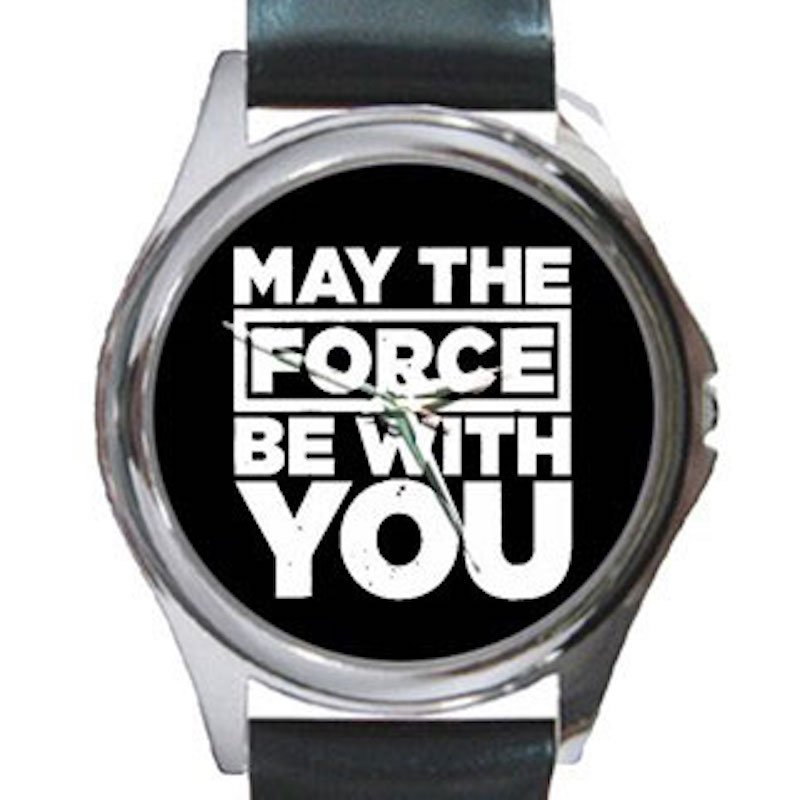 Star Wars - May The Force Be With You - Unisex Round Silver Metal Watch