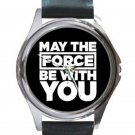 Star Wars - May The Force Be With You - Unisex Round Silver Metal Watch