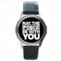 Star Wars - May The Force Be With You - Unisex Round Silver Metal Watch