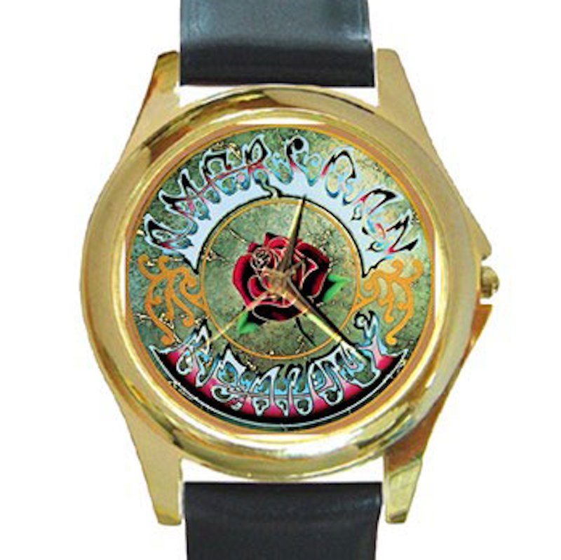 Grateful Dead - American Beauty Unisex Round Gold Metal Watch