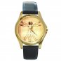 Leonardo da Vinci - Vitruvian Man Unisex Round Gold Metal Watch