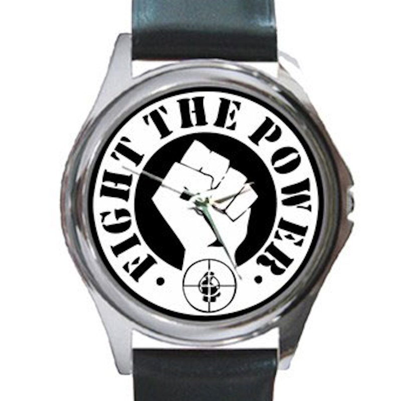 Public Enemy - Fight the Power Unisex Round Silver Metal Watch