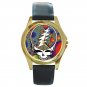 Grateful Dead - Steal Your Face - Fractal Unisex Round Gold Metal Watch