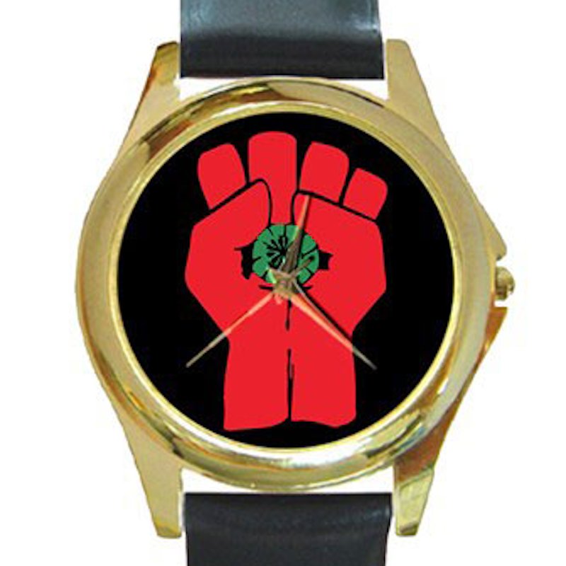 Gonzo Fist - Hunter S. Thompson Unisex Round Gold Metal Watch
