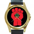 Gonzo Fist - Hunter S. Thompson Unisex Round Gold Metal Watch