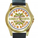 Beatles - Sgt. Pepper's Lonely Hearts Club Band Unisex Round Gold Metal Watch