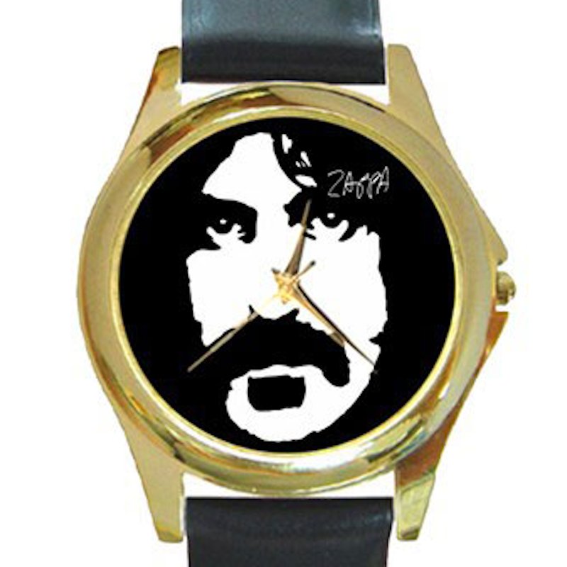 Frank Zappa Unisex Round Gold Metal Watch