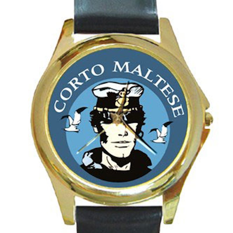 Corto Maltese Unisex Round Gold Metal Watch