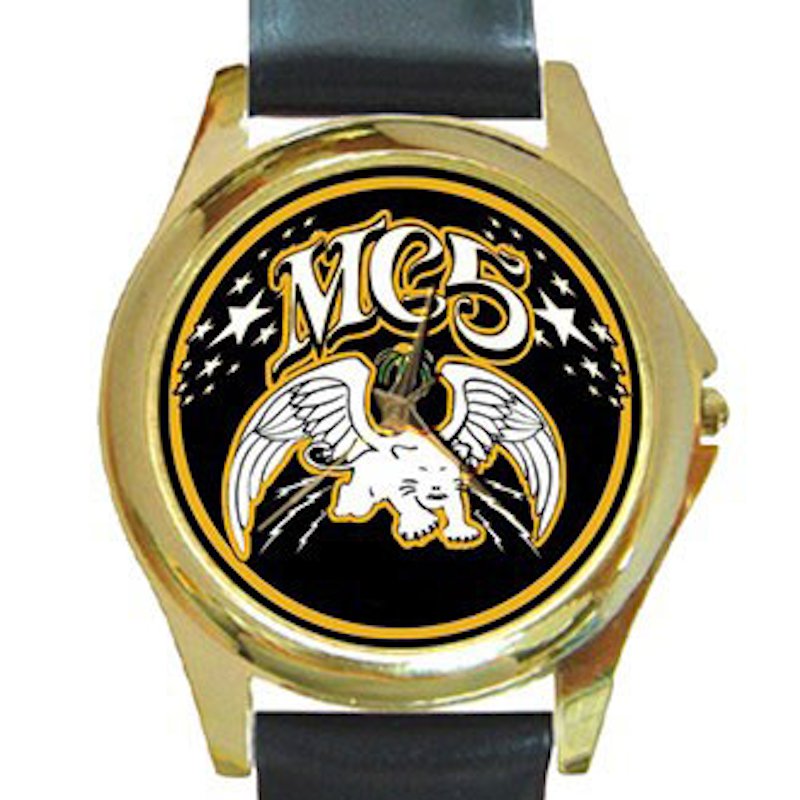 MC5 Rock Band Unisex Round Gold Metal Watch