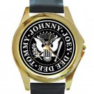 Ramones Rock Band Unisex Round Gold Metal Watch