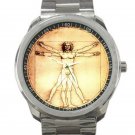 Leonardo da Vinci - Vitruvian Man Unisex Sport Metal Watch