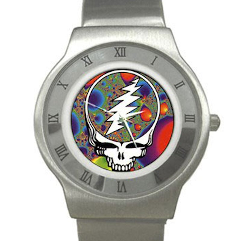 Grateful Dead - Steal Your Face - Fractal Chrome Roman Dial Unisex Ultra Slim Watch