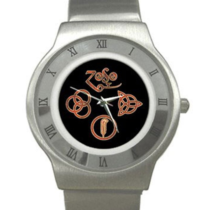 Led Zeppelin Symbols Chrome Roman Dial Unisex Ultra Slim Watch