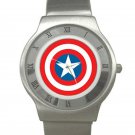 Captain America Shield Chrome Roman Dial Unisex Ultra Slim Watch