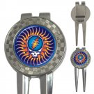 Grateful Dead Sunshine Steal Your Face High Quality Metal Chrome 3-in-1 Golf Divot