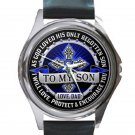 To My Son Love From Dad Unisex Round Silver Metal Watch
