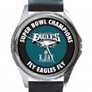 Philadelphia Eagles Super Bowl Fly Eagles Fly Watch Unisex Round Silver Metal Watch