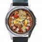 Lion King In Stained Glass Design Unisex Round Silver Metal Watch