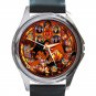 Lion King Movie Evil Scar Beautiful Stained Glass Design Unisex Round Silver Metal Watch