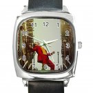 Joker Movie 2019 Stairs Dancing Square Metal Watch With Leather Band