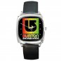 Burton Snowboards Logo Square Metal Watch With Leather Band