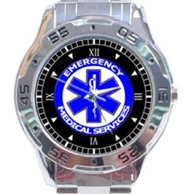 New US Emergency Medical Services Unisex Stainless Steel Analogue Watch