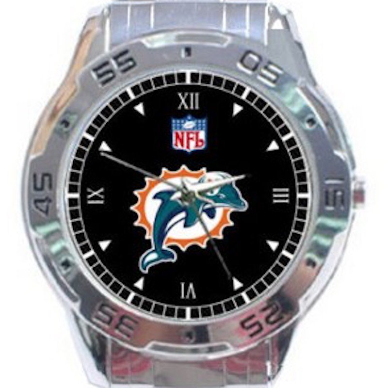 New NFL Miami Dolphins Unisex Stainless Steel Analogue Watch