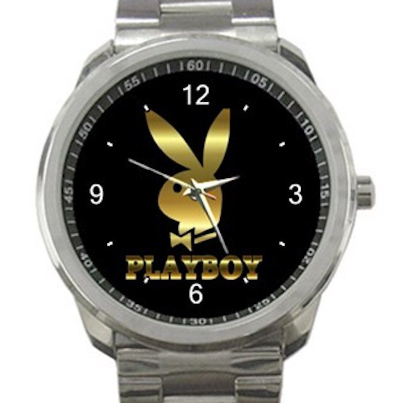 Gold Playboy Logo Bunny Unisex Sport Metal Watch
