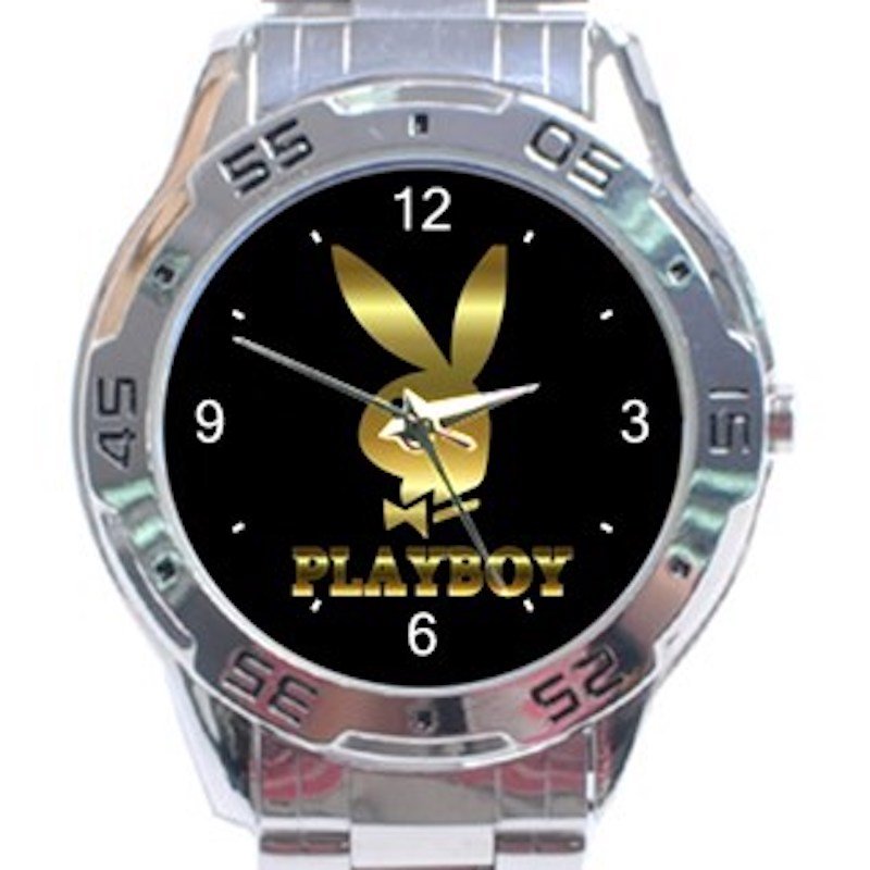 Gold Playboy Logo Bunny Unisex Stainless Steel Analogue Watch