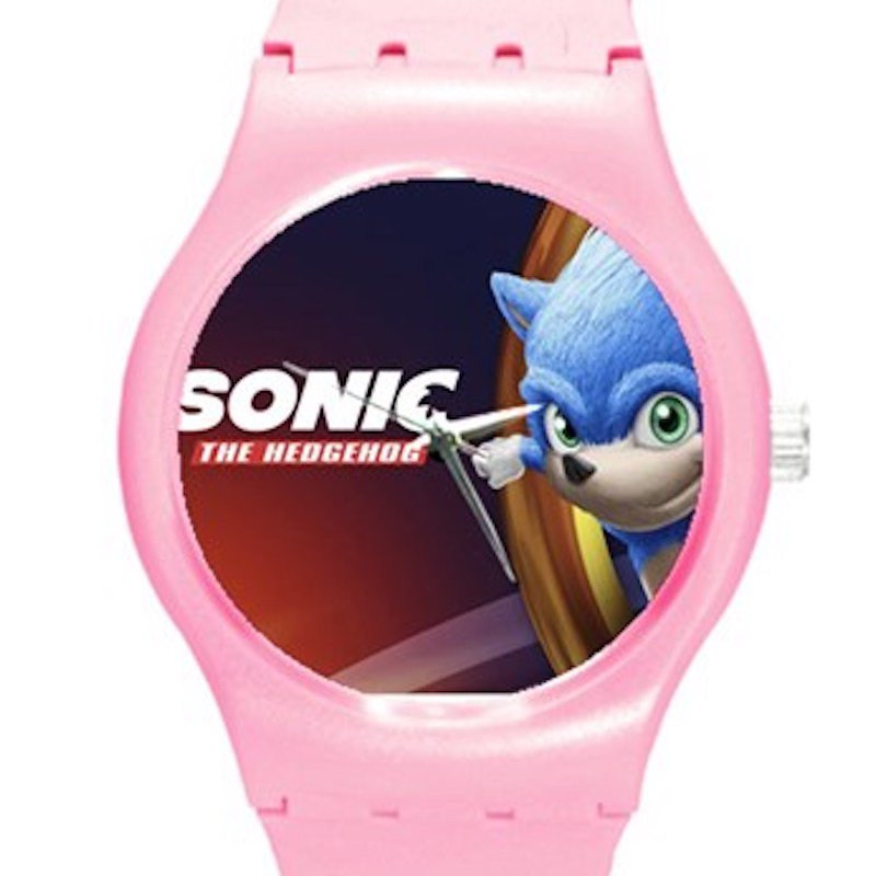 Sonic the Hedgehog Movie SONIC ICE Style Round TPU Medium Sports Watch-Pink