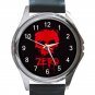 Zero Skateboard Red Skull Unisex Round Silver Metal Watch