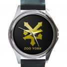 Zoo York Skateboard Gold Logo Unisex Round Silver Metal Watch