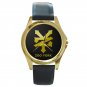 Zoo York Skateboard Gold Logo Unisex Round Gold Metal Watch
