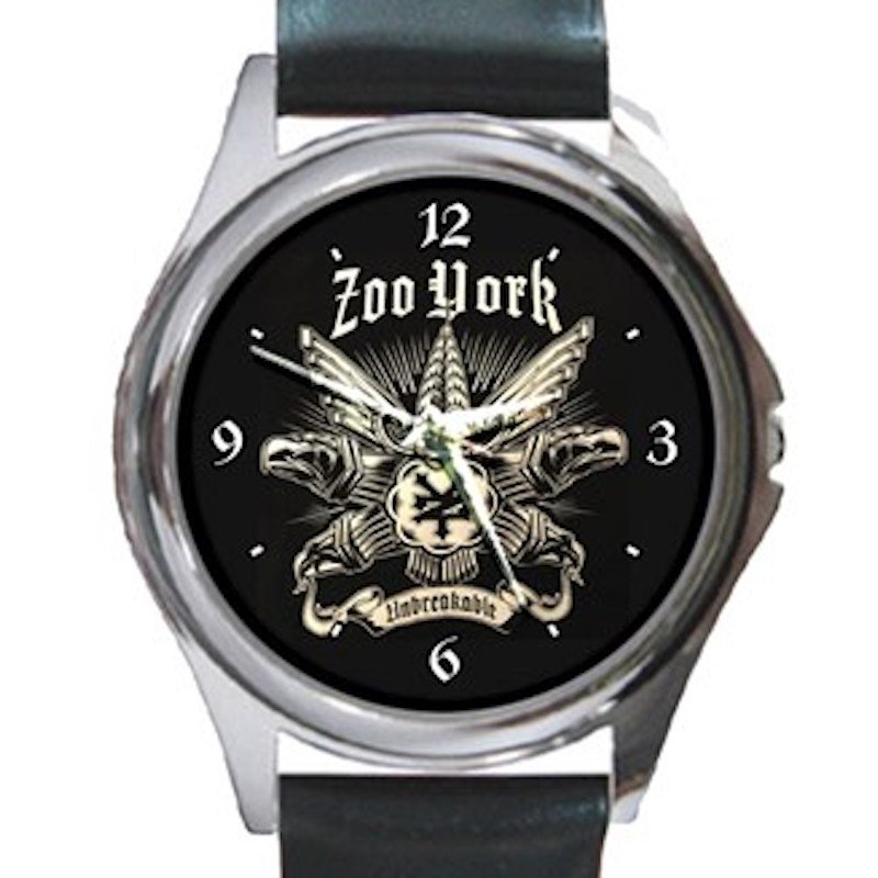 Zoo York Unbreakable Tattoo Unisex Round Silver Metal Watch