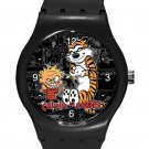 Calvin and Hobbes ICE Style Round TPU Medium Sports Watch-Black