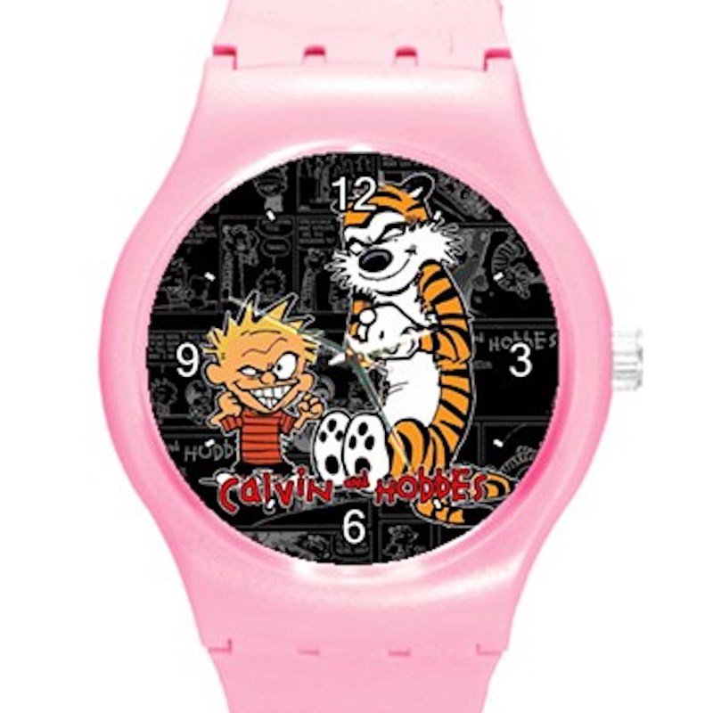 Calvin and Hobbes ICE Style Round TPU Medium Sports Watch-Pink
