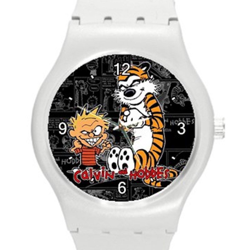 Calvin and Hobbes ICE Style Round TPU Medium Sports Watch-White