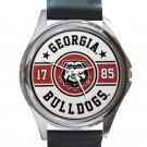Georgia Bulldogs 1785 NCAA Unisex Round Silver Metal Watch