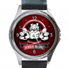 Georgia Bulldogs Football Nice Bulldog Logo Unisex Round Silver Metal Watch