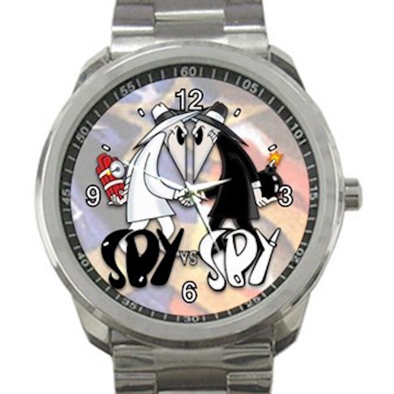 Funny Spy Vs Spy Unisex Sport Metal Watch